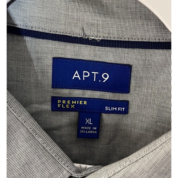 Apt 9 Premier Flex Slim Fit Button‎ Up Shirt Mens Size XL Stretch Long Sleeve - Picture 3 of 6